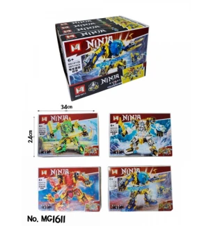 Конструктор Ninjago MG1611 (48шт/2) 4 види 304-324+ деталей у коробці 34*24*5 см