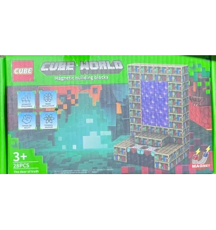Конструктор магнітний Майнкрафт MY WORLD MINECRAFT HF-6819A (108шт) 28 елементів у коробці