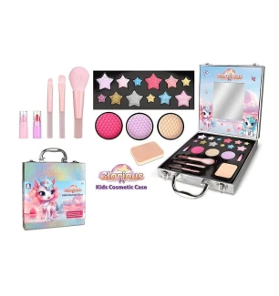 Косметика дитяча ZR 51 D (48шт) пензлики рум’яна помада тіні пудра спонж люстерко у валізі  