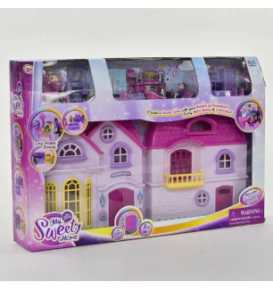 Будиночок 16428 з ляльками, меблями, батар. муз. світ. в кор. 74,3*12,2*49,8 см