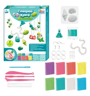 Набір полімерної глини 38406 (36шт) "4FUN Game Club" 8 кольорів глини форми фурнітура ланцюжок еласт