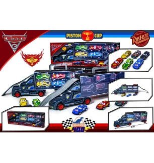 Трейлер інерційний 558-4/3788 (96шт/2) Cars Тачки з машнами 6 шт у коробці