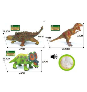 Динозавр гумовий  Q9899-515A (24шт/2) музичний 3 види у кульку 43*23*17 см