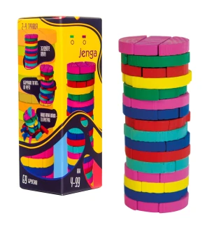 Настільна гра "Colors Jenga" 30816 (укр.) (12шт) у коробці 19 × 6,7 × 6,7 см