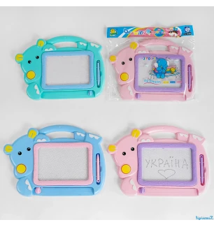 Дошка для малювання C 50120 (72шт) "Бегемотик" 3 кольори чорно-білау пакеті