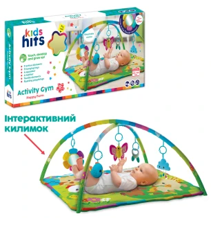 Килимок для малюків Kids Hits KH06/007 (6шт) тактильні елементи дзеркало яскраві стрічки підвісні іг