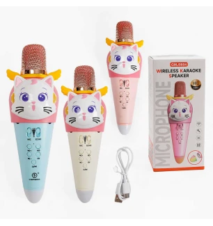 Мікрофон GMJ 9804 (60шт) 3 види Type-C Bluetooth зміна голосу динамік AUX роз’єм для TF карти підсві