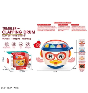 Логіка каченя BM1202 (32шт/2) неваляшка з барабаном батарейкова музична проектор 2 види у коробці 27
