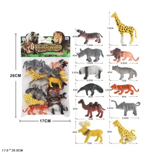 Дикі тварини гумові 700-15B (96шт) 12 шт у пакеті 26*17 см