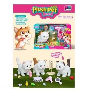 Кошеня MC 1035 (18шт) нявкає ходить виляє хвостом поїлка аксесуари у коробці  