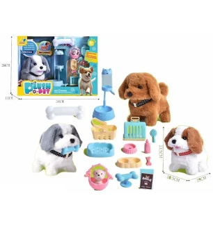 Улюбленець 810-75 (18шт) "Собачка" гавкає ходить виляє хвостом аксесуари висота 15 см у коробці