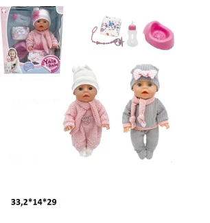 Пупс інтерактивний 35 см YL2435A-A/YL2435A-B (16шт/2) з аксесуарами горщик кліпає 2 види у коробці 3