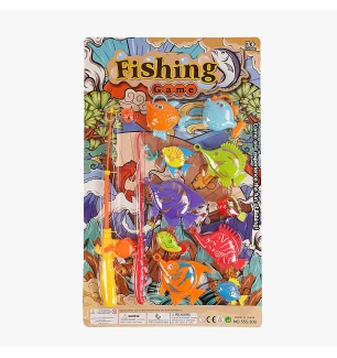 Риболовля дитяча 555-309 (72шт/2) 10 рибок 2 види вудочок на листі  