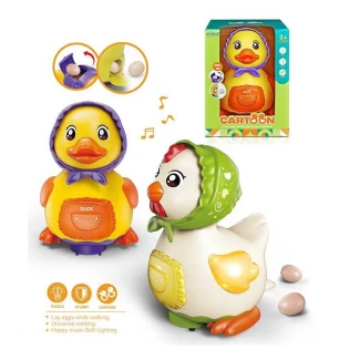 Музична пташка M 06 A (48шт) 2 кольори підсвічування пісні англійською несе яйця колесо вільного рух