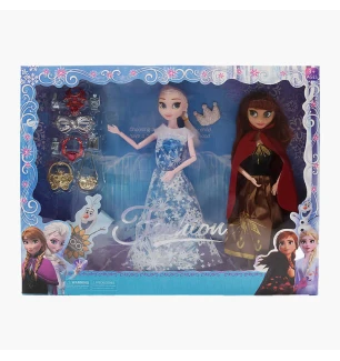 Набір ляльок типу "Барбі" 1931 (36шт) Фроузен 2 ляльки висота 28 см шарнірні суглоби аксесуари одяг 