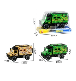 Вантажівка військова інерційна 9891-5F (120шт/2) 2 види під слюдою 20,4*9*12,2 см