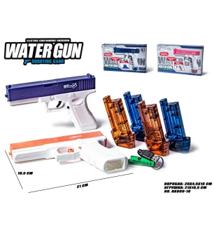 Водяна зброя пістолет WATER GUN CY003 (NX999-10) (48шт) 2 кольори акумуляторний у коробці 26*4,5*16 