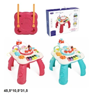 Розвиваючий столик QX-91202E багато-функціональний батарейковий музичний світиться 2 види у коробці 