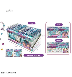 Набір аксесуарів бісер YH198-1A (192шт/2) типу "Пандора" браслет з набором прикрас 12 шт у коробці 3