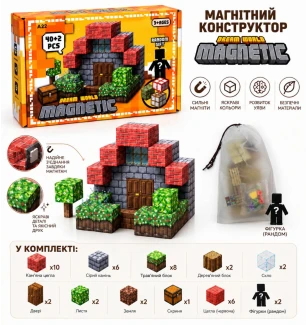 Конструктор магнітний Майнкрафт MY WORLD MINECRAFT A22 (24шт) на 40+2 деталей у коробці