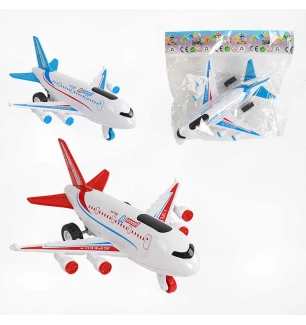Літак дитячий 7709 (200шт/2) 2 кольори інерція звук підсвічування у пакеті