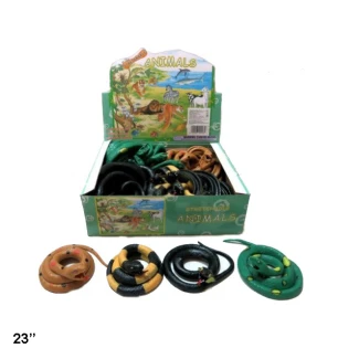 Змія силіконова A002P (432шт/2) тягнучка 23" 58 см 4 види 36 шт у коробці 26*22*8,3 см