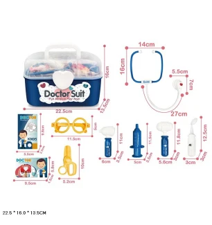 Лікар дитячий набір 8807-18 (36шт/2) батарейковий музичний світиться у валізці 22,5*13,5*16 см