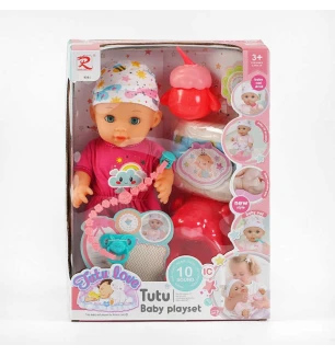 Пупс 9561 (24шт) "Tutu Baby playset" музичний чіп характерні звуки та фрази заплющує очі аксесуари у