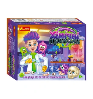 Гра набір для експерементів "Хімічні приколи" 10114152У (18шт) "Ранок" 5 дослідів у коробці  