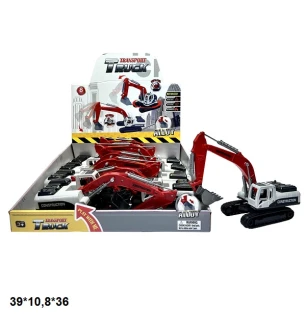 Будівельна техніка інерційна 2023-01C+ (144шт/2) екскаватор металевий 8 шт у коробці 39*10,8*36 см