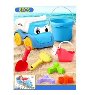 Пісочний набір W 218-62 (72шт/2) розмір самоскида: 16.5х11х13 см висота відра 9.5 см лійка граблі 3 