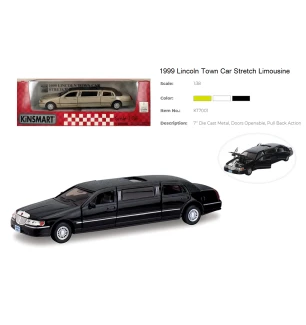 Модель лімузин KINSMART KT7001W (72шт/6) "Lincoln Town Car Stretch Limousine 1999" в кор. 23*8*7,5 с