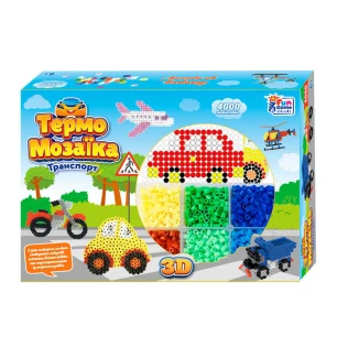 Термомозаїка 40057 (24шт/2) "4FUN Game Club" "Транспорт" 3D-фігурки 4000 намистин 3 основи у коробці