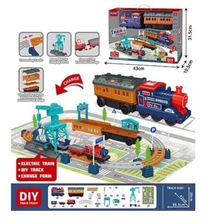 Поїзд батарейковий залізниця 128-38 (18шт/2) локомотив розкладний вагон вантажний потяг з автоматичн