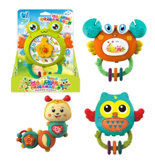 Брязкальце 84046 (120шт/2) "WToys" укр мовою 5 пісень 5 мелодій підсвічування прорізувач у коробці