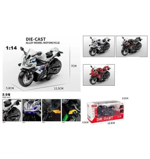Мотоцикл металопластик H 7788-8 E (144шт/2) прогумовані шини музика підсвічування масштаб 1:14 звуки