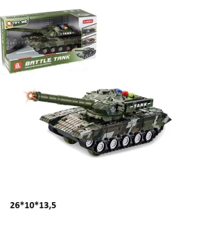 Танк інерційний 58063 (48шт/2) батарейковий музичний світиться у коробці 26*10*13,5 см