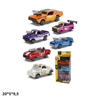 Набір модельок 3 шт 0783-403 (192шт/2) металева інерційна відкриваються двері у коробці 20*5*9,5 см