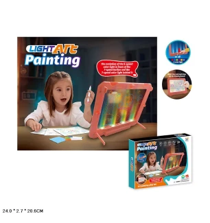 Дошка 3D для малювання 669 (84шт/2) з набором батарейкова світиться у коробці 24*2,7*20,6 см