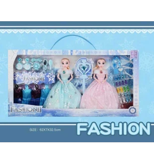 Лялька типу "Барбі" набір DX 62 B (20шт/2) Frozen висота 26 см 2 ляльки шарнірні суглоби аксесуари о