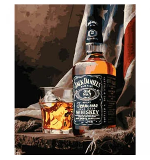 Картина для розпису по номерах VA-1820 "Jack Daniels" з лаком та рівнем 40х50