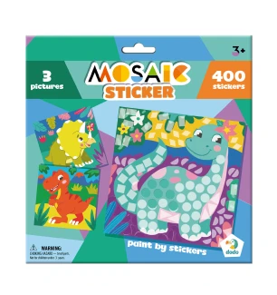 Набір для творчості мозаїка зі стікерами 300898 (24шт) «Динозаври» у коробці 23*23*0,3 см