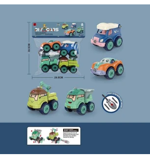 Набір машин JD 1899-13 A (48шт) 4 шт конструктор з викруткою у пакеті  