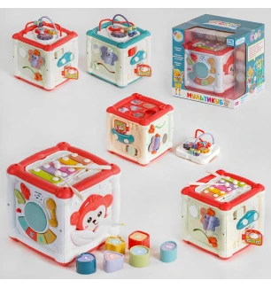 Музичний куб 42666 (18шт) "TK Group" українською мовою вивчення літер форм кольорів пісні сортер у к