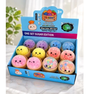 Іграшка антистрес-сквіш 5,5 см 250626 (288шт/2) "Squeezy Dumplings" м'який пельмень прозорий з кульк
