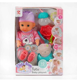 Пупс 9563 (24шт) "Tutu Baby playset" музичний чіп характерні звуки та фрази заплющує очі аксесуари у