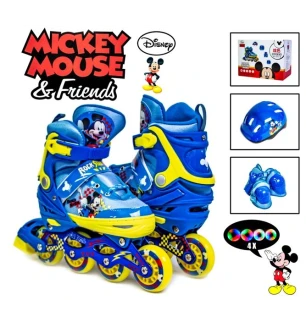 Ролики розтяжні 1453798468-S (6шт) DISNEY MICKEY MOUSE набір розмір S (29-33) PU колеса 4 шт. у ко