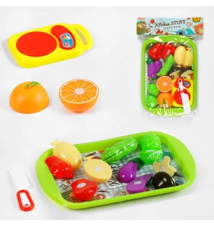 Набір фруктів M 311 (168шт/2) на липучках таця ніж варильна поверхня у пакеті  