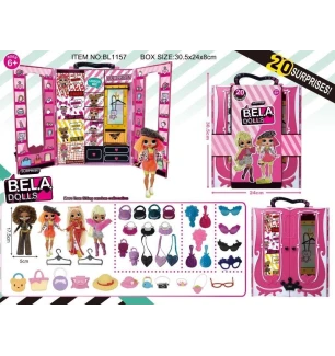 Лялька L.O.L. LOL Bela Dolls BL1157 (30шт/2) шафа для одягу ляльок ляька 17,5 см зі сюрпризом одяг п