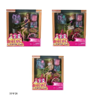 Лялька типу "Барбі" 29 см ZHF2311/12/13 (66шт/2) з велосипедом та аксесуарами 3 види у коробці 33*8*